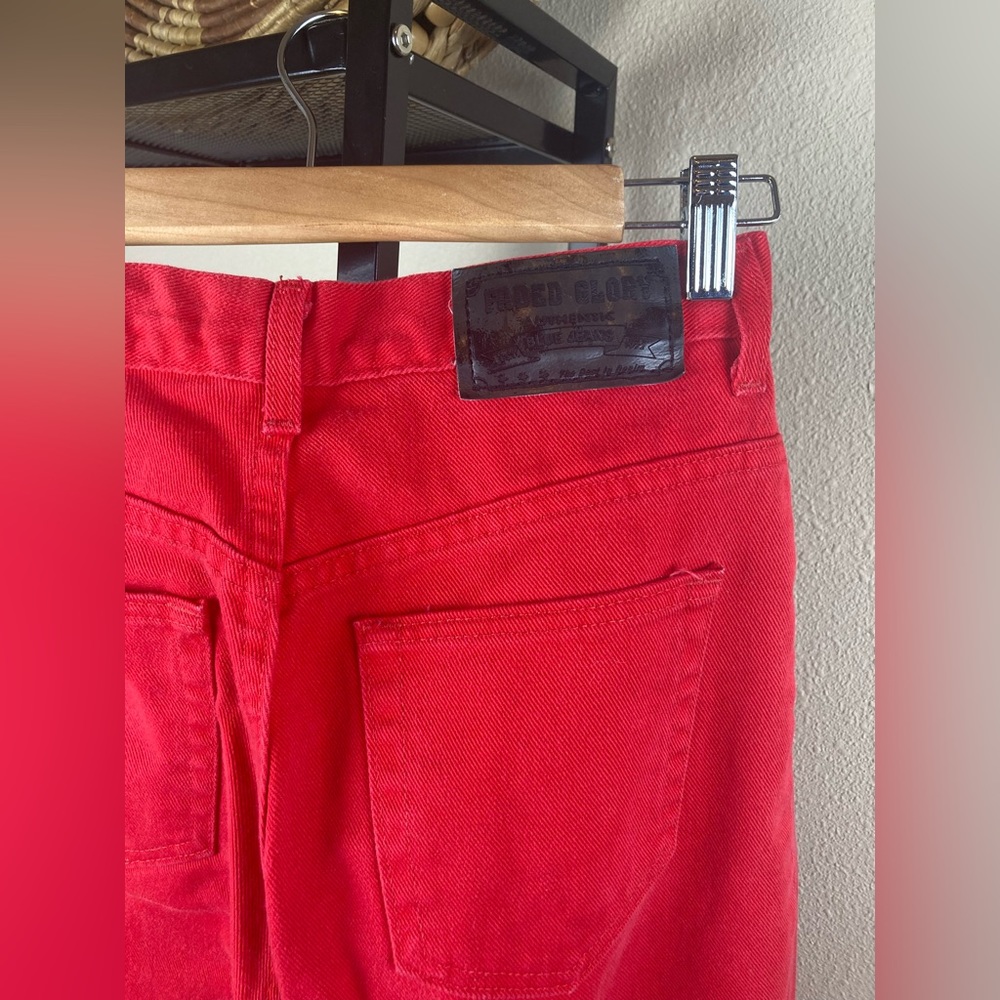 VINTAGE FADED GLORY red high waisted jean. Size 10 Tall